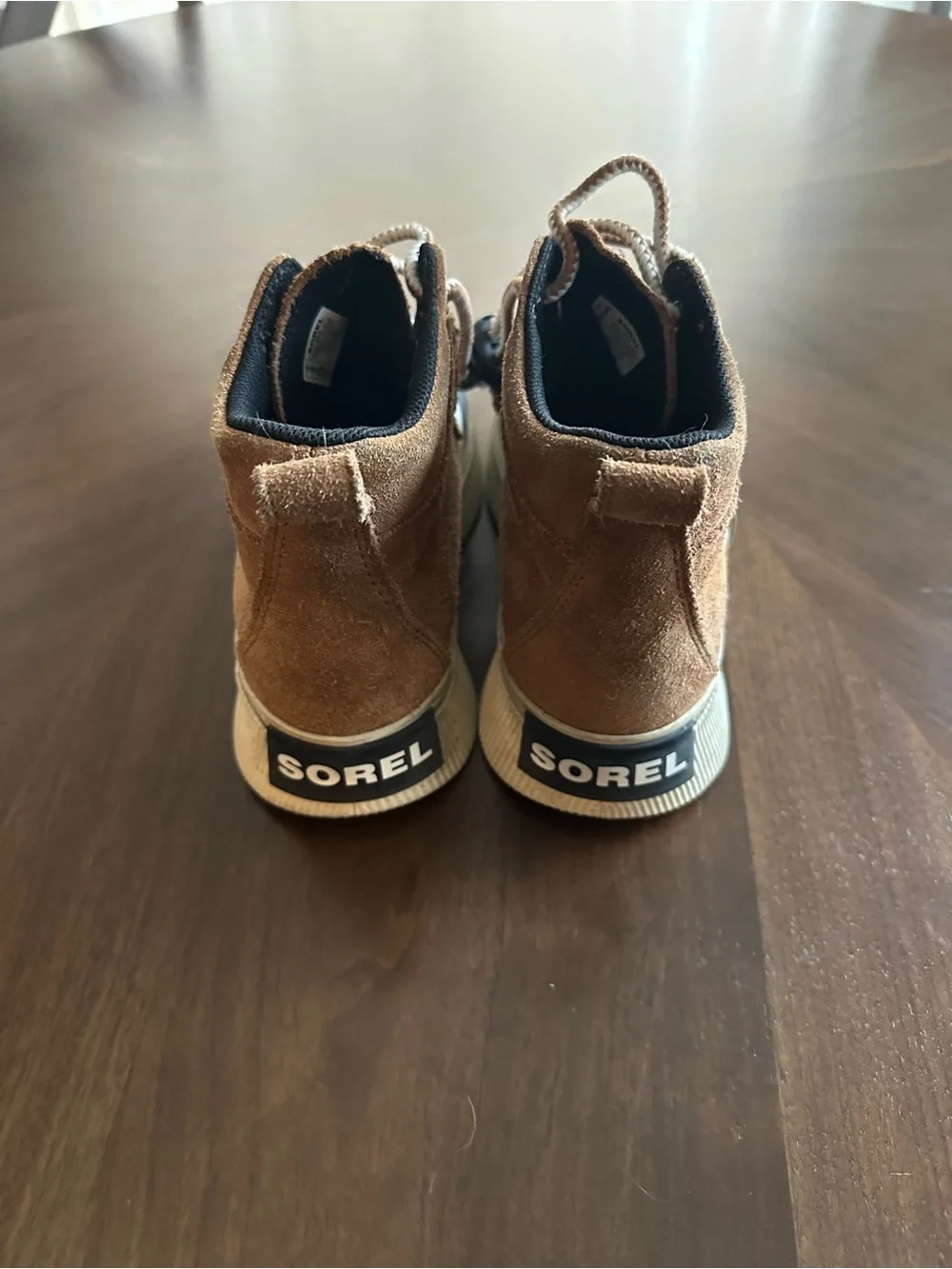 Sorel Kids Tan Suede and Gray Waterproof Duck Boots